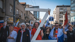 Dozens march in Belgrade to mark 1945 Soviet victory