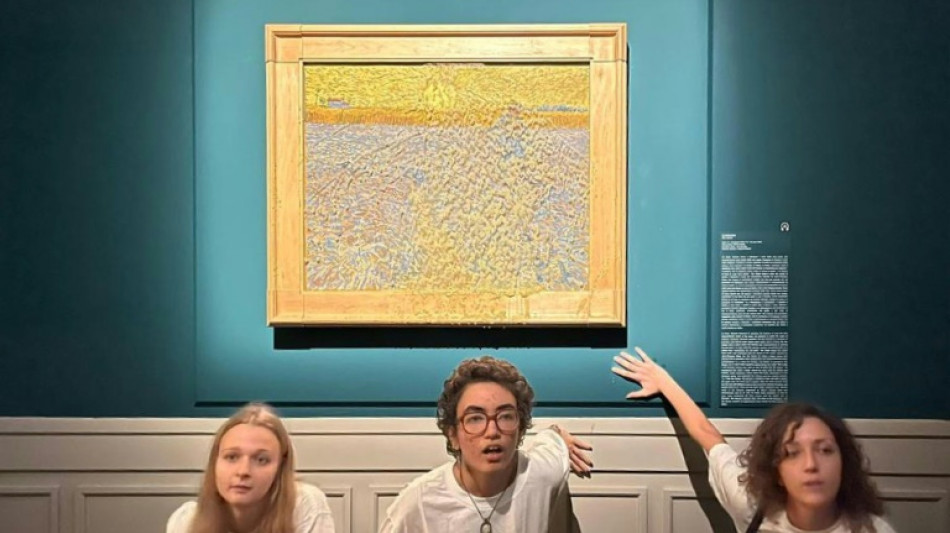 Climate activists hurl pea soup on Van Gogh in Rome
