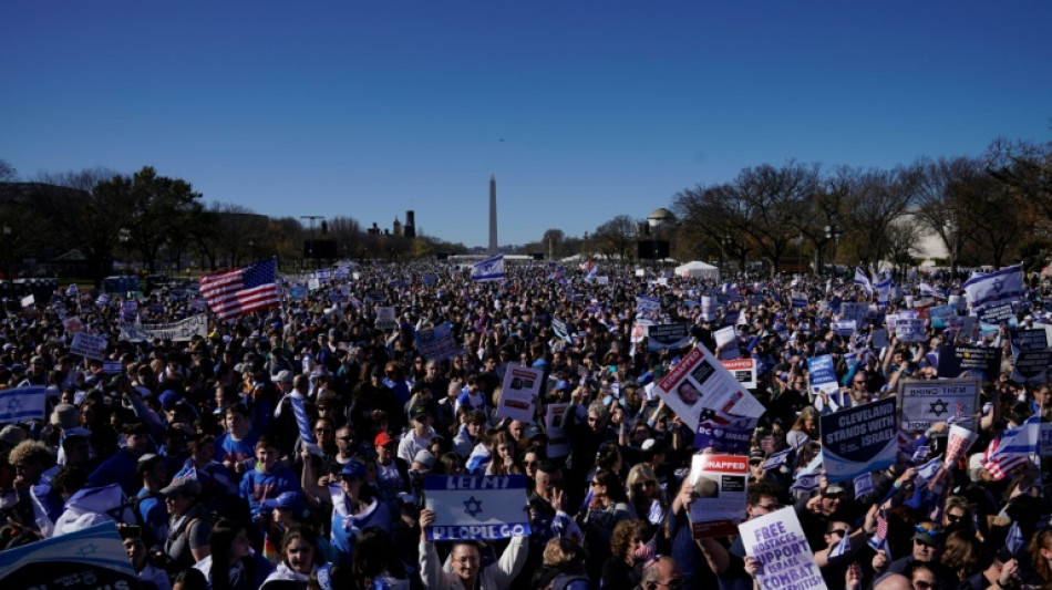 Decenas de miles de personas se manifiestan a favor de Israel en Washington