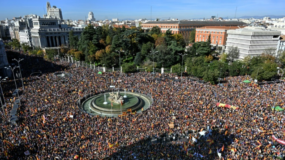 Manifestación masiva en Madrid contra la amnistía de Sánchez al separatismo catalán