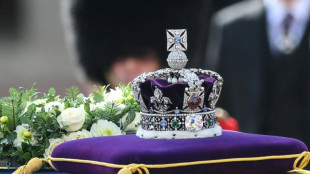 Imperial State Crown placed on Queen Elizabeth II's coffin