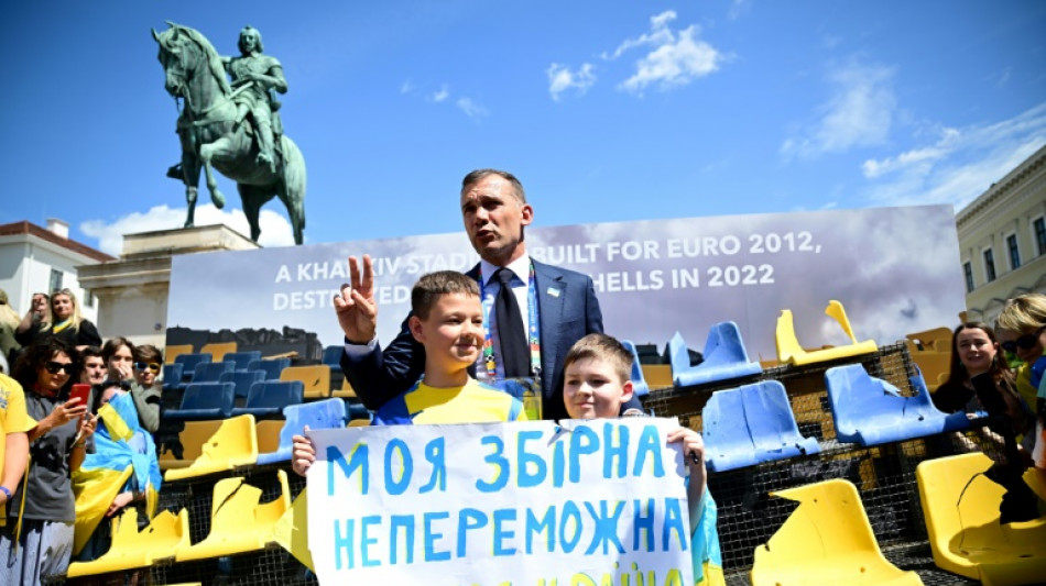 Shevchenko unveils war-damaged seating ahead of Ukraine's Euro opener